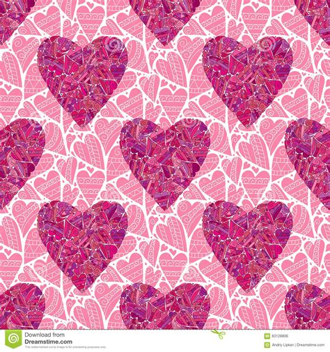 Seamless Pink Heart Pattern Stock Vector - Illustration of gift ...