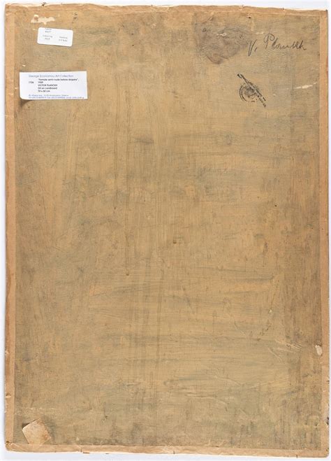 Sold Price: Viktor Planckh – Weiblicher Halbakt vor Draperie (Female