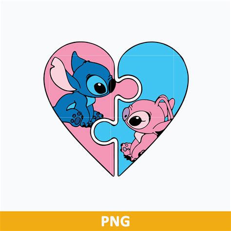 Stitch Angel love Png, Disney Couple Valentine Png, Valentin | Inspire