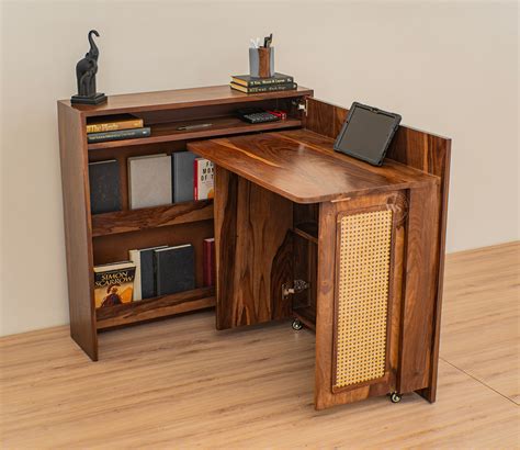 buy vitara premium solid wood convertible study table  hidden
