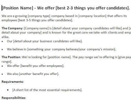 Job Posting Template