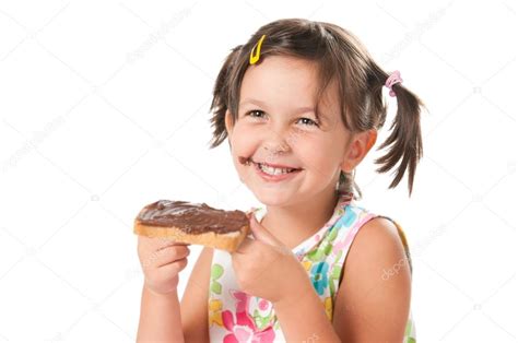 girl biting  snack stock photo  cridofranz