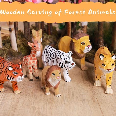 Forest Animal Wood Carving Decorations, Creative Handmade Decorations, Tiger Wood Carving ...