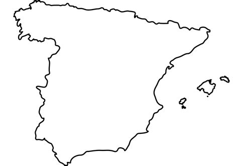 mapa de espana en blanco  colorear imprimir  dibujar