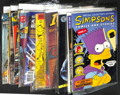 Lot Detail - Lot of (18) Mostly 1st Edition Comics w. Simpsons Comics