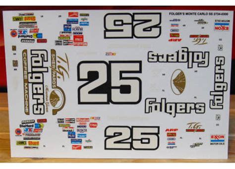 #25 Folgers Tim Richmond 1986 Monogram - Kit Decals - Other Brands