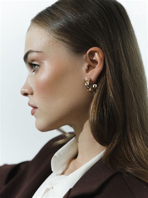 Серьги-полукольца в виде цепей :: LICHI - Online fashion store