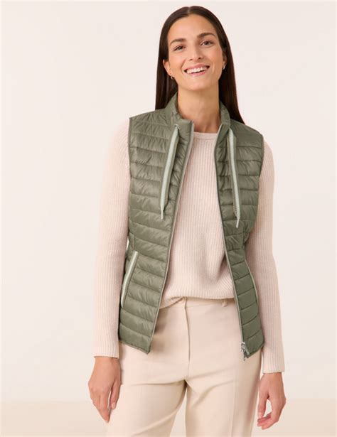 Gewatteerde bodywarmer met ripslint in Groen | GERRY WEBER