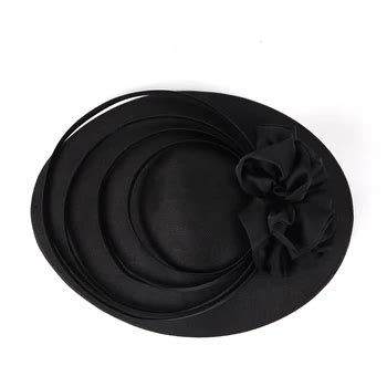 black large flower fascinator sinamay church hat kentucky derby hat