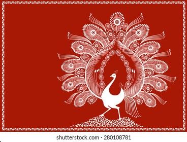 Peacock Ancient Indian Art Warli Stock Vector (Royalty Free) 280108781 ...