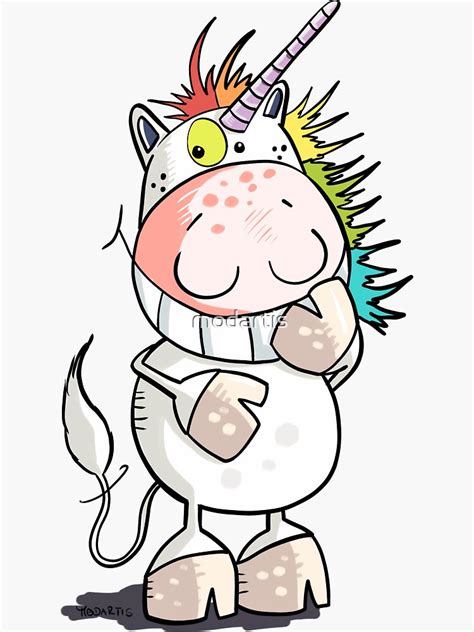 "Funny Laughing Unicorn " Sticker by modartis | Redbubble
