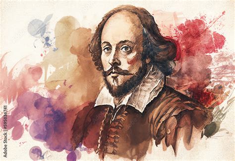 william shakespeare watercolour painting   famous english