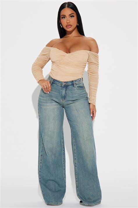 A Hot Mesh Bodysuit - Nude | Fashion Nova