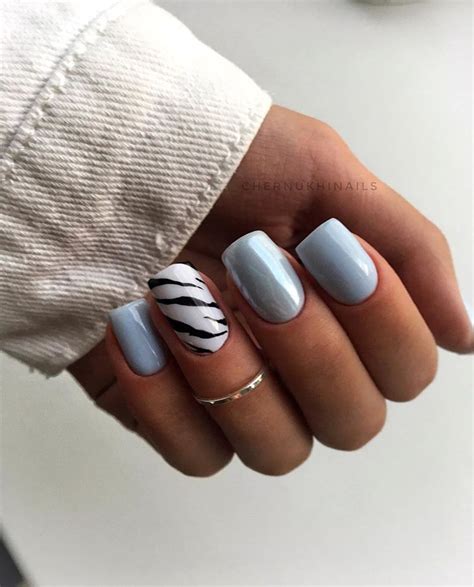 ногти голубые маникюр | Manicura de uñas, Manicura, Manicuras