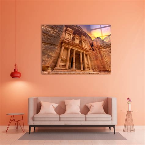 Ancient Temple in Petra, Jordan Historic and Majestic Wall Art on
