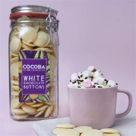 White Chocolate Buttons Jar – Cocoba