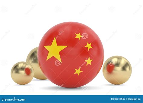 China Flag Ball Isolated on White Background. 3D Illustration Stock ...