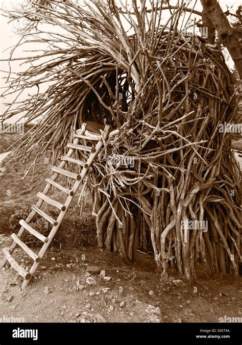 human nest  treebones resort big sur california usa stock photo