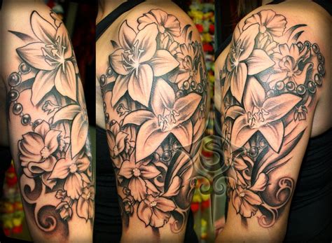 Flower half sleeve by illogan on deviantART | Lily flower tattoos