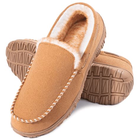 CCVON Men's Slippers Mens Moccasin Slippers Mens Memory Foam House