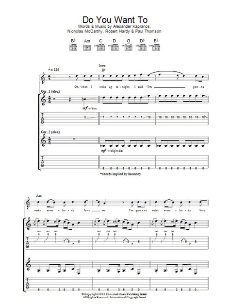 Do You Want To by Franz Ferdinand - Guitar Tab - Guitar Instructor