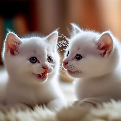 adorable  white kittens  playing