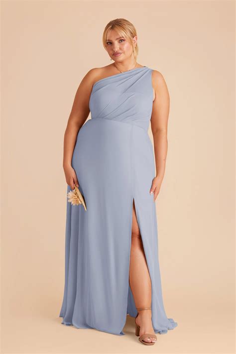 Red Bridesmaid Dress With Blue Flowers
