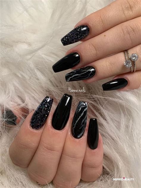 20 Glitter Coffin Nails For a Stylish Manicure - Inspired Beauty