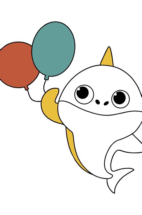 Baby shark Birthday coloring page ♥ Online and Print for Free!