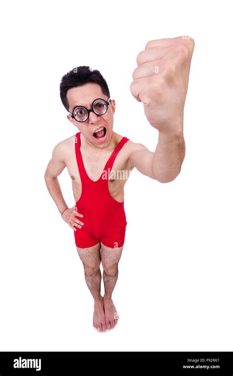 Funny wrestler isolated on white Stock Photo - Alamy