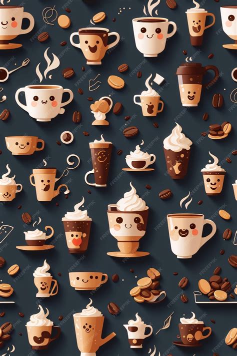 premium ai image coffee pattern background
