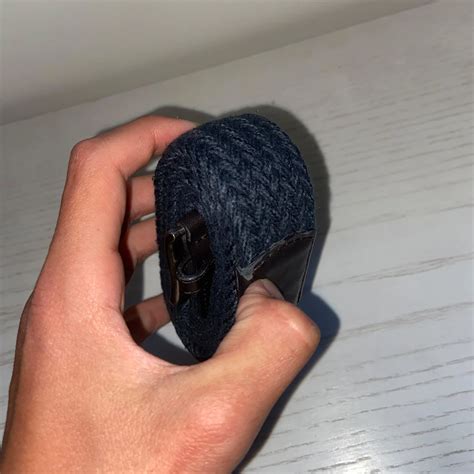 Mörkblått Flätat Bälte Med Skinn
