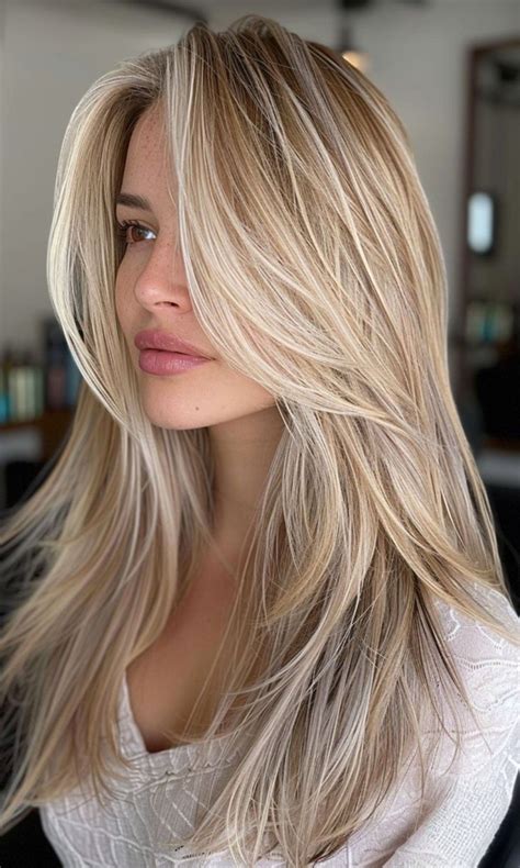 Pin von Anastasia Forellen auf Haarfarbe | Haarschnitte lange blonde