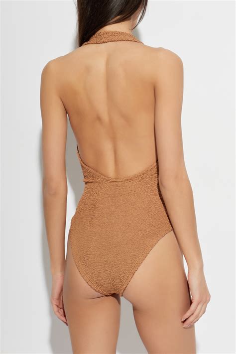 Brown ‘Sandy’ one-piece swimsuit Hunza G - Vitkac GB
