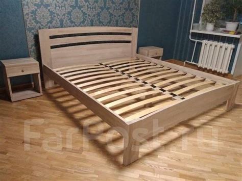 Двуспальные кровати из массива дуба, новый, в наличии. Цена: 40 500₽ в ...