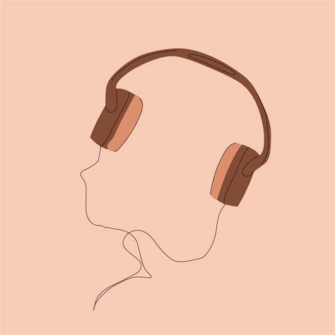 simple flat vector illustration  headphones isolated  background