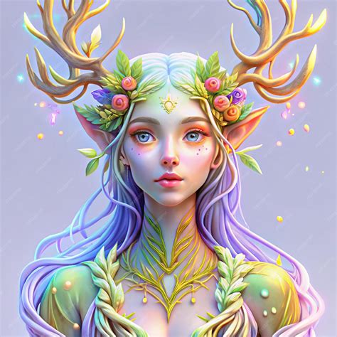 Premium Photo | Glowing Gradient Shapes Forest Nymph