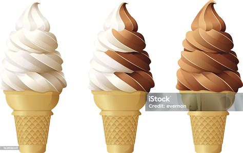 Soft Serve Ice Cream Cones Stock Illustration - Download Image Now ...