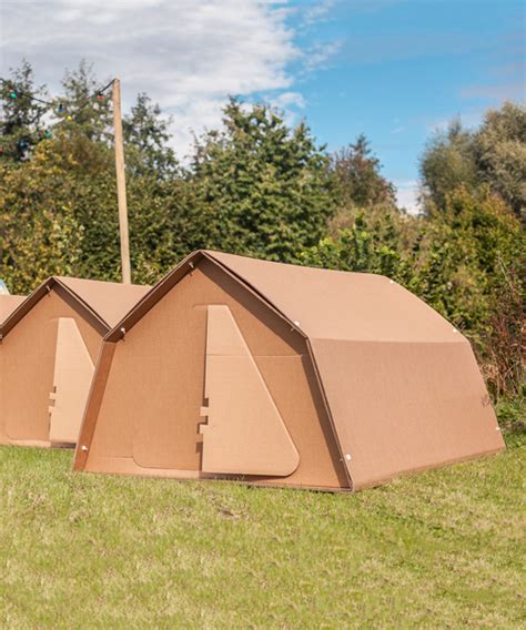 recyclable cardboard tents  pitching   festivals