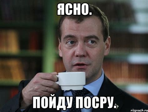 ЯСНО. ПОЙДУ ПОСРУ., Мем Медведев спок бро - Рисовач .Ру