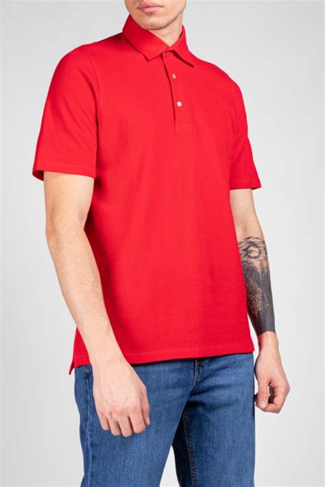 Красная хлопковая футболка-поло Doriani Cashmere купить в Киеве ...