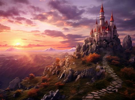 magic castle  sunset  stock photo  vecteezy