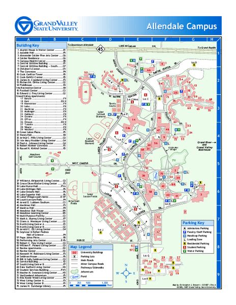 Grand Valley State University Map - Allendale Michigan • mappery