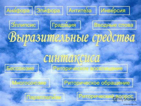 Презентация на тему: "АнафораЭпифораАнтитезаИнверсия ЭллипсисГрадация ...