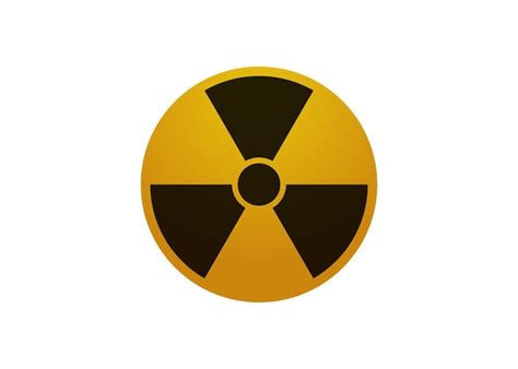 Символ ядерной опасности желтый знак с черными полосами | Премиум векторы