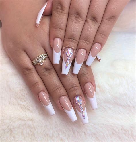 33+ French Tip Coffin Nails: Timeless Classic Ideas - Nail Designs Daily