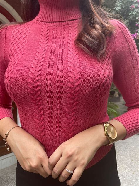Pink Knit Turtleneck (Free Size) – The Wink Label