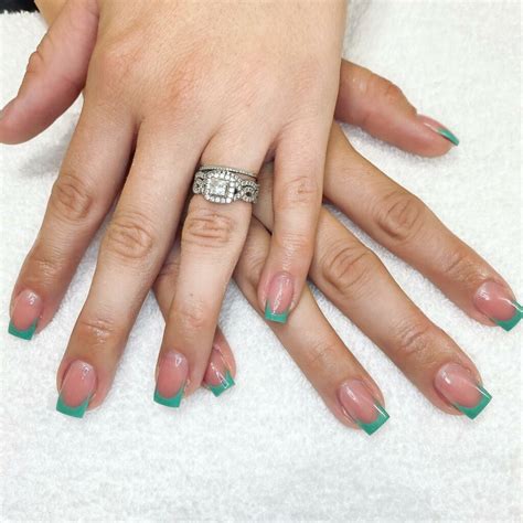 Green French Tip Nails: 40 Designs You Will Fall in Love With - Nail ...