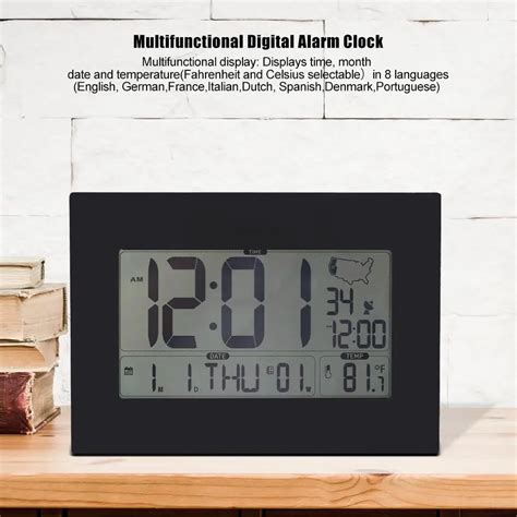 LCD Display Temperature Clock With double alarm Multifunctional Electronic Digital Display ...