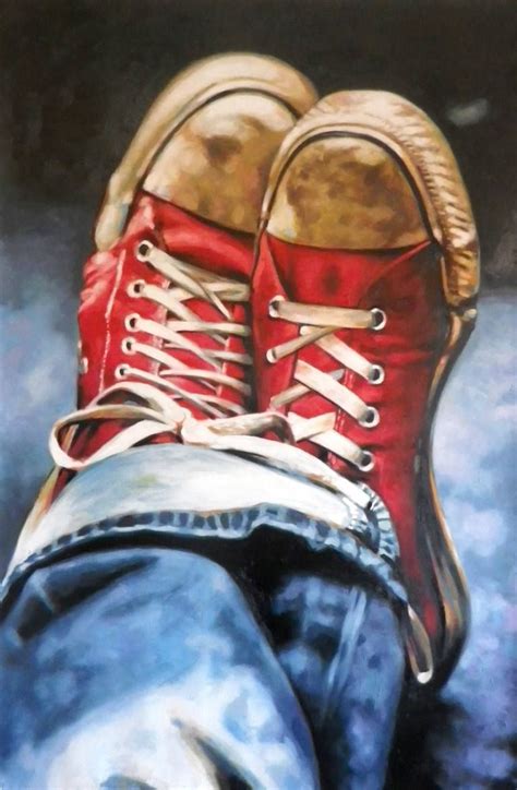 Red converse allstar Painting by Thomas Saliot | Saatchi Art | Red ...